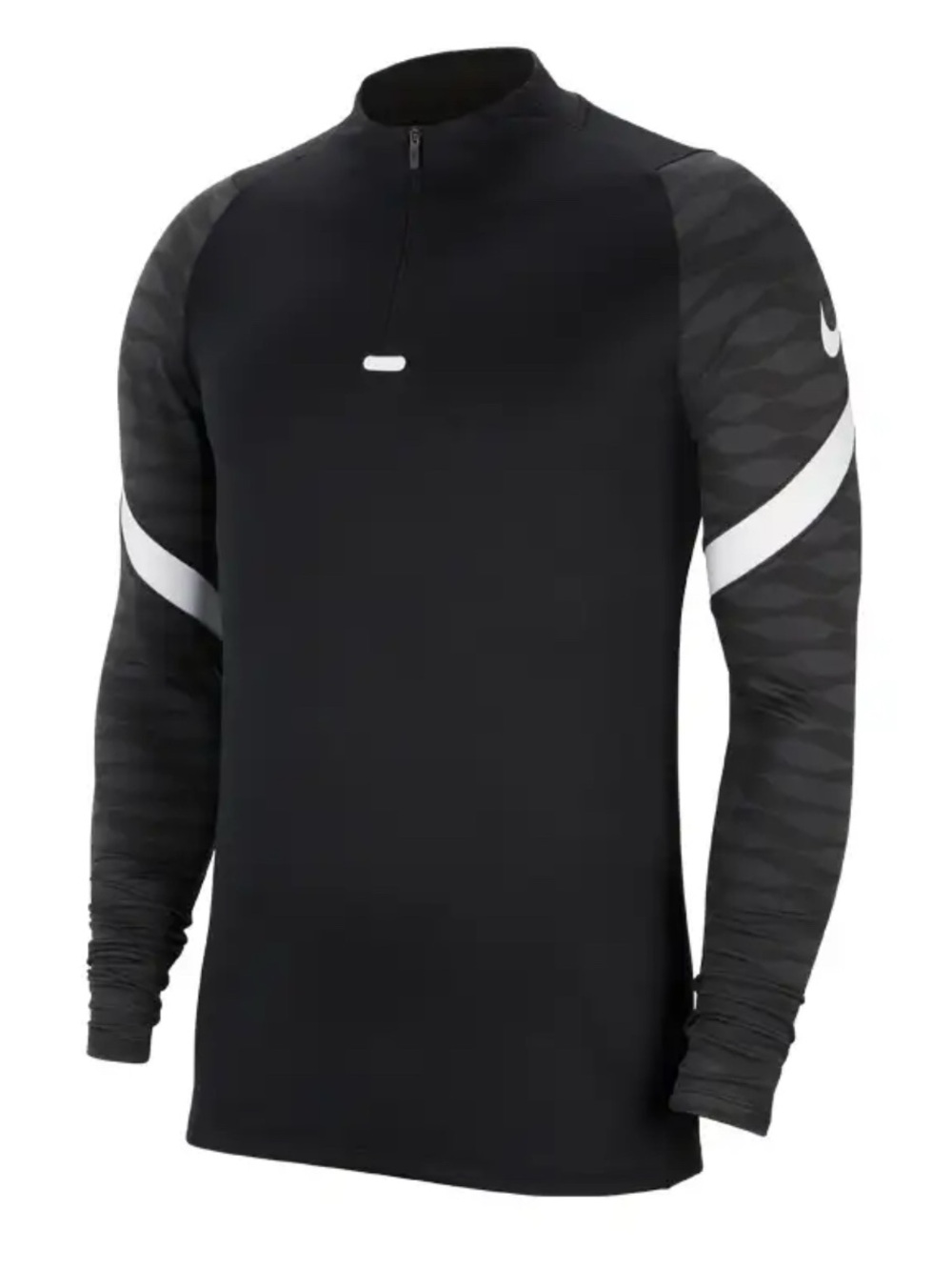 Nike Black Long Sleeve Quarter-Zip Top with White Sleeve Stripe